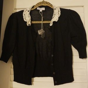 Black 1/2 sleeve cardigan